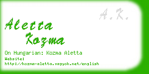 aletta kozma business card